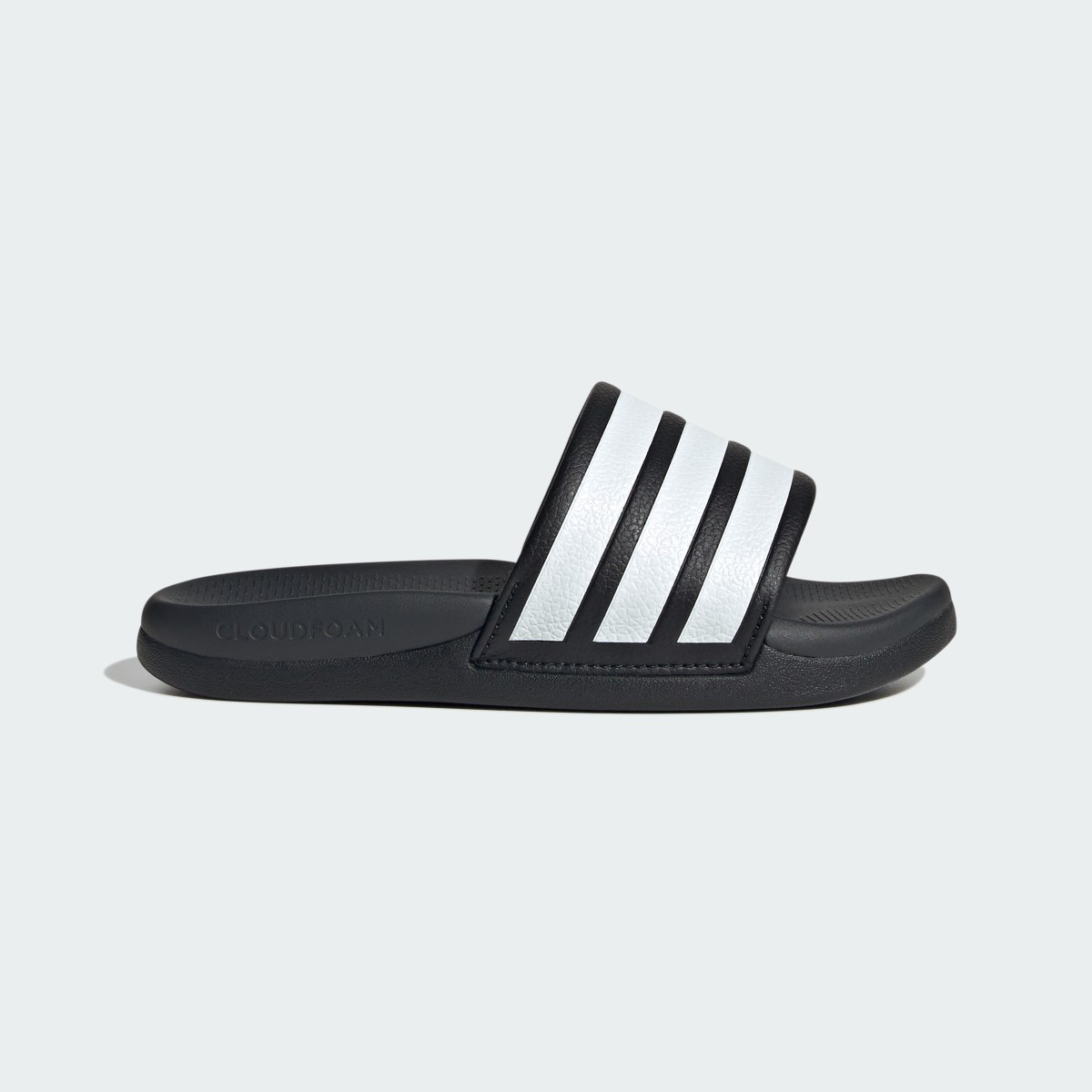 adidas Kids' Adilette Comfort 2.0 Slides in Core Black / Cloud White