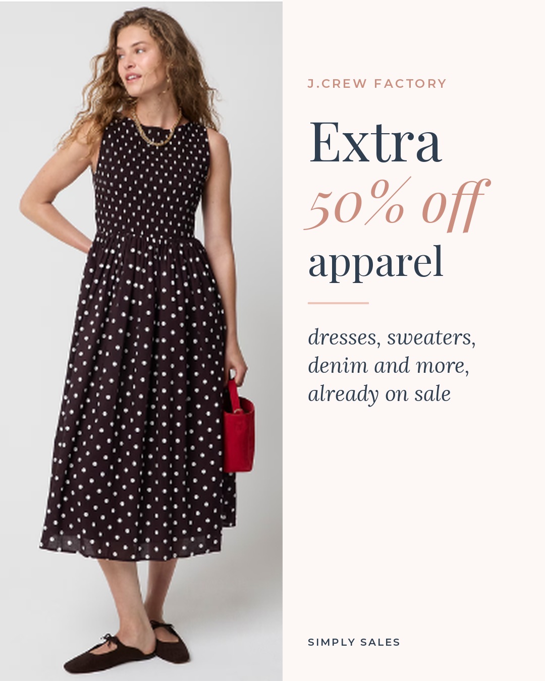 Extra 50% off apparel at J.Crew Factory