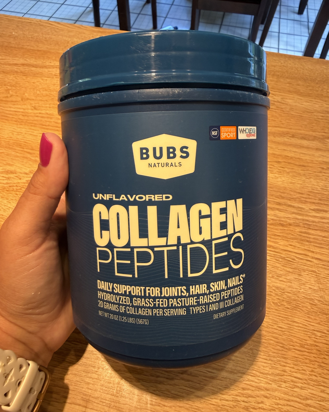 BUBS Naturals Unflavored Collagen Peptides, 20 oz