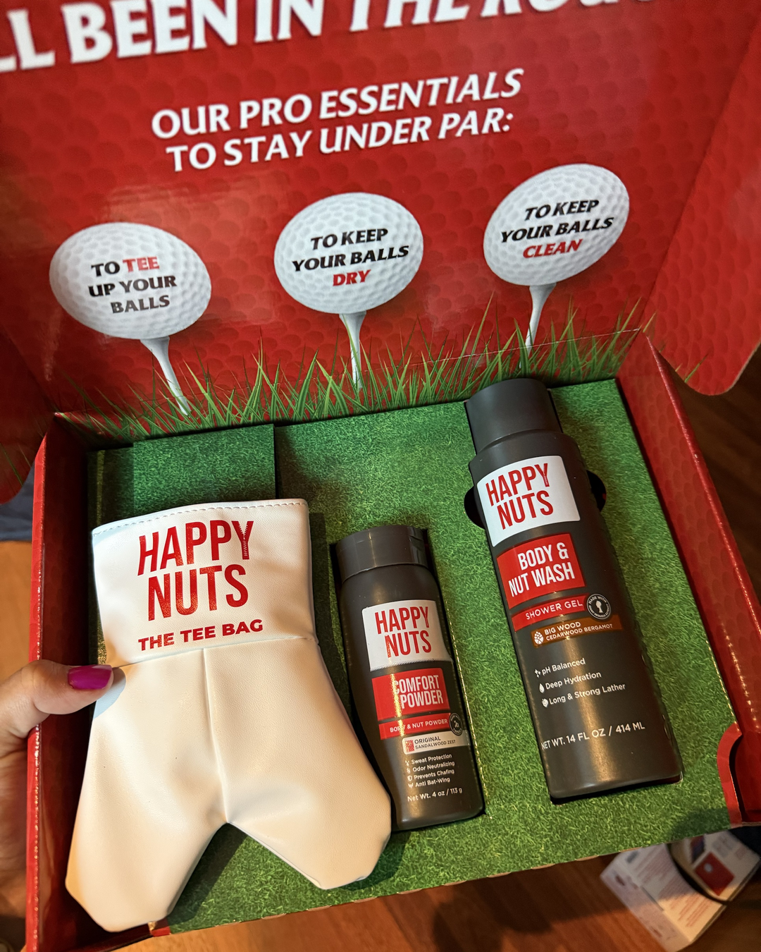 HAPPY NUTS Tee Bag Golf Gift Box for Men