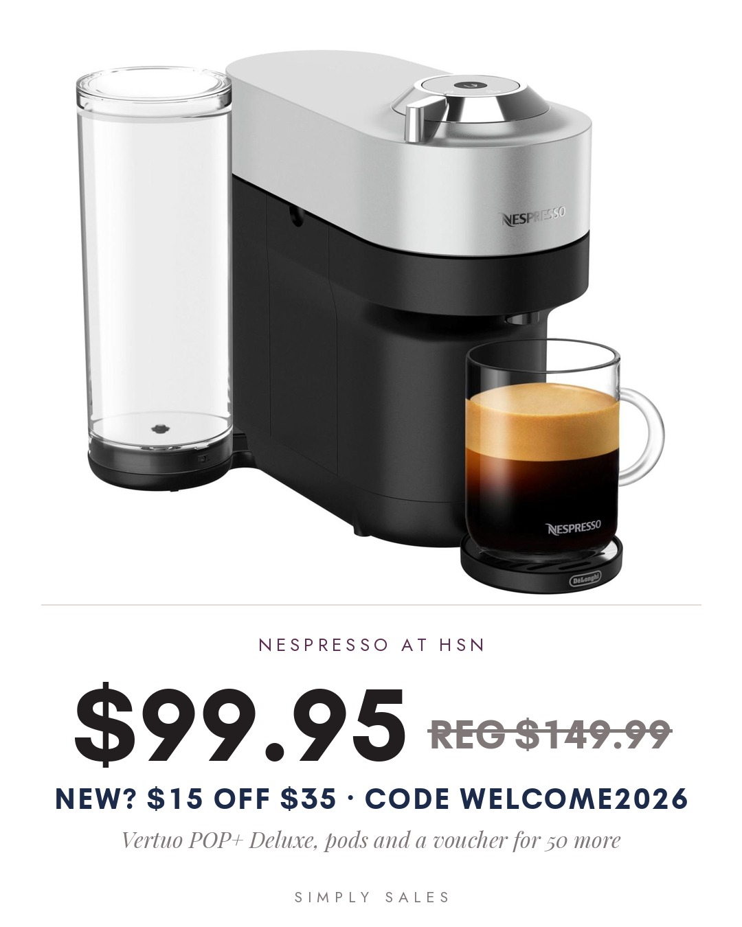 Nespresso Vertuo POP+ Deluxe with Coffee Pods