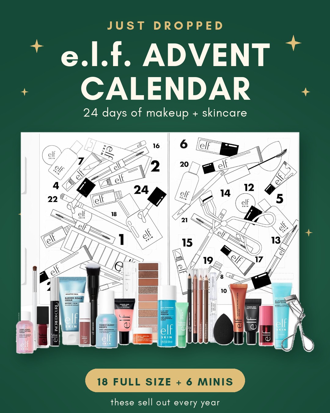 e.l.f. 24 day advent calendar just dropped