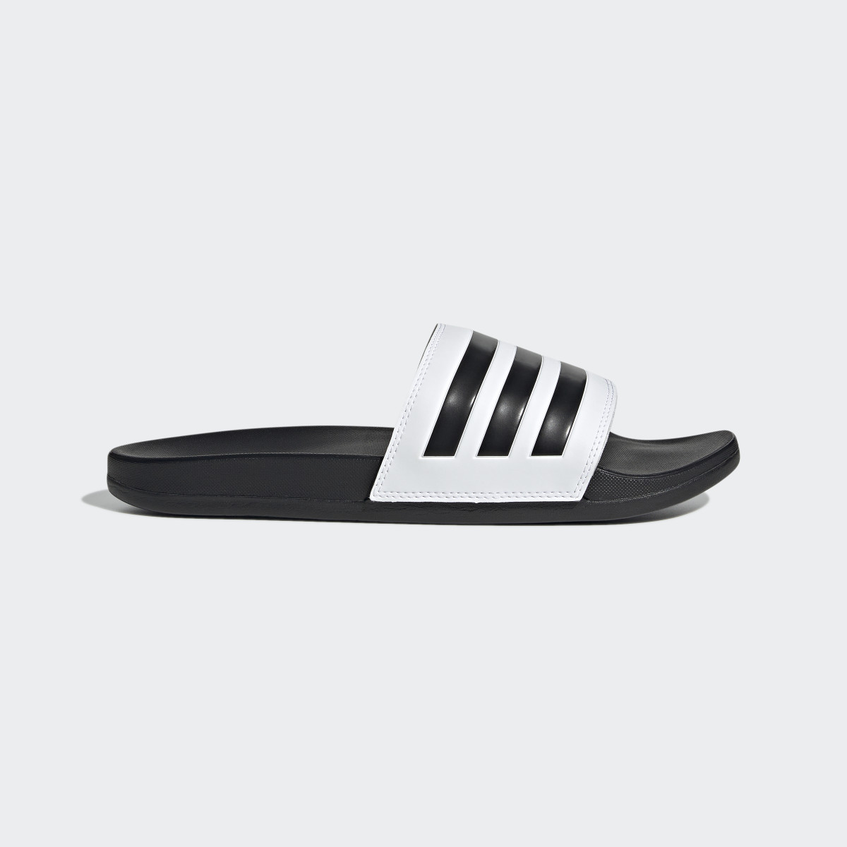 adidas Adilette Comfort Slides in Cloud White / Core Black