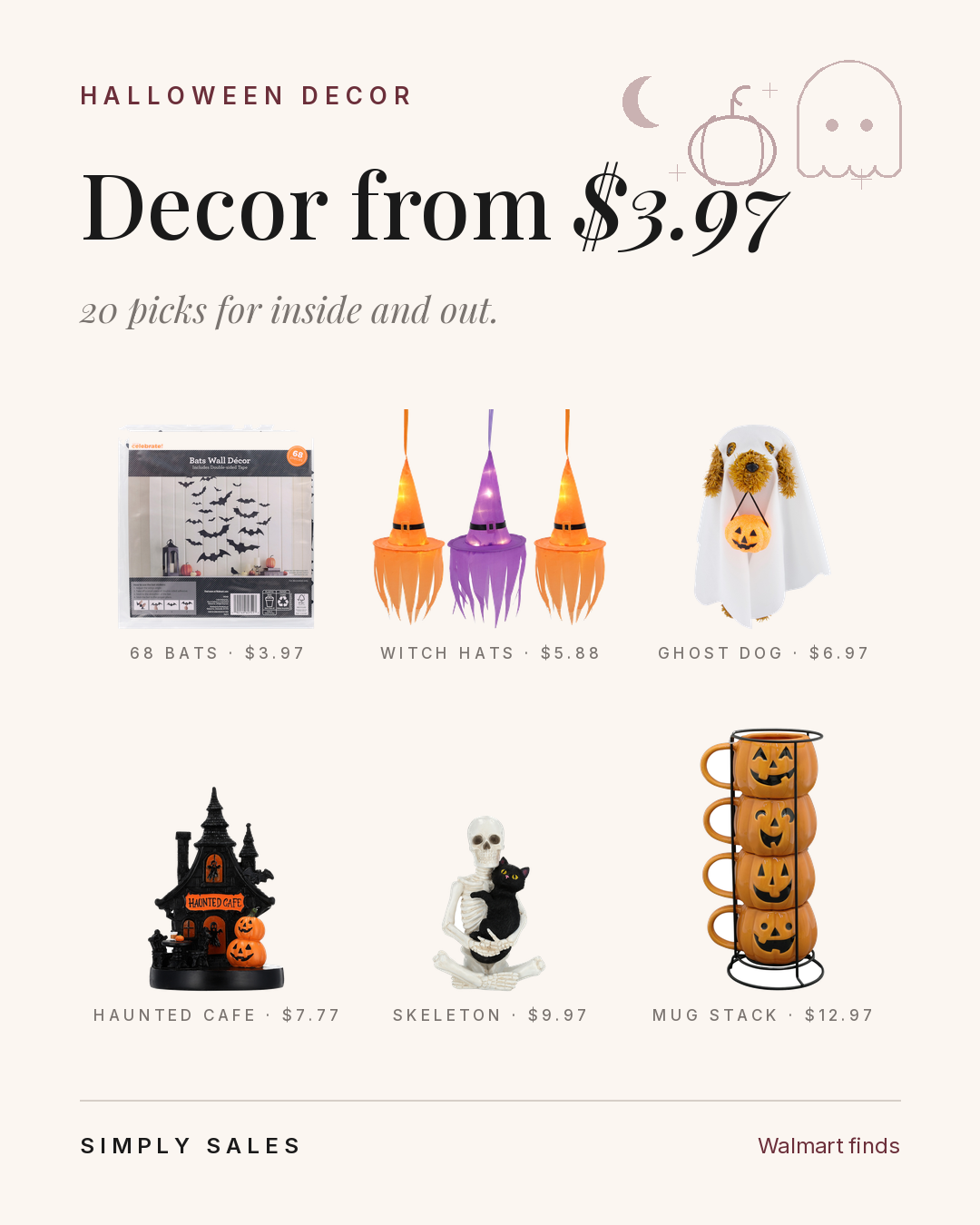 Halloween decor starting at $3.97