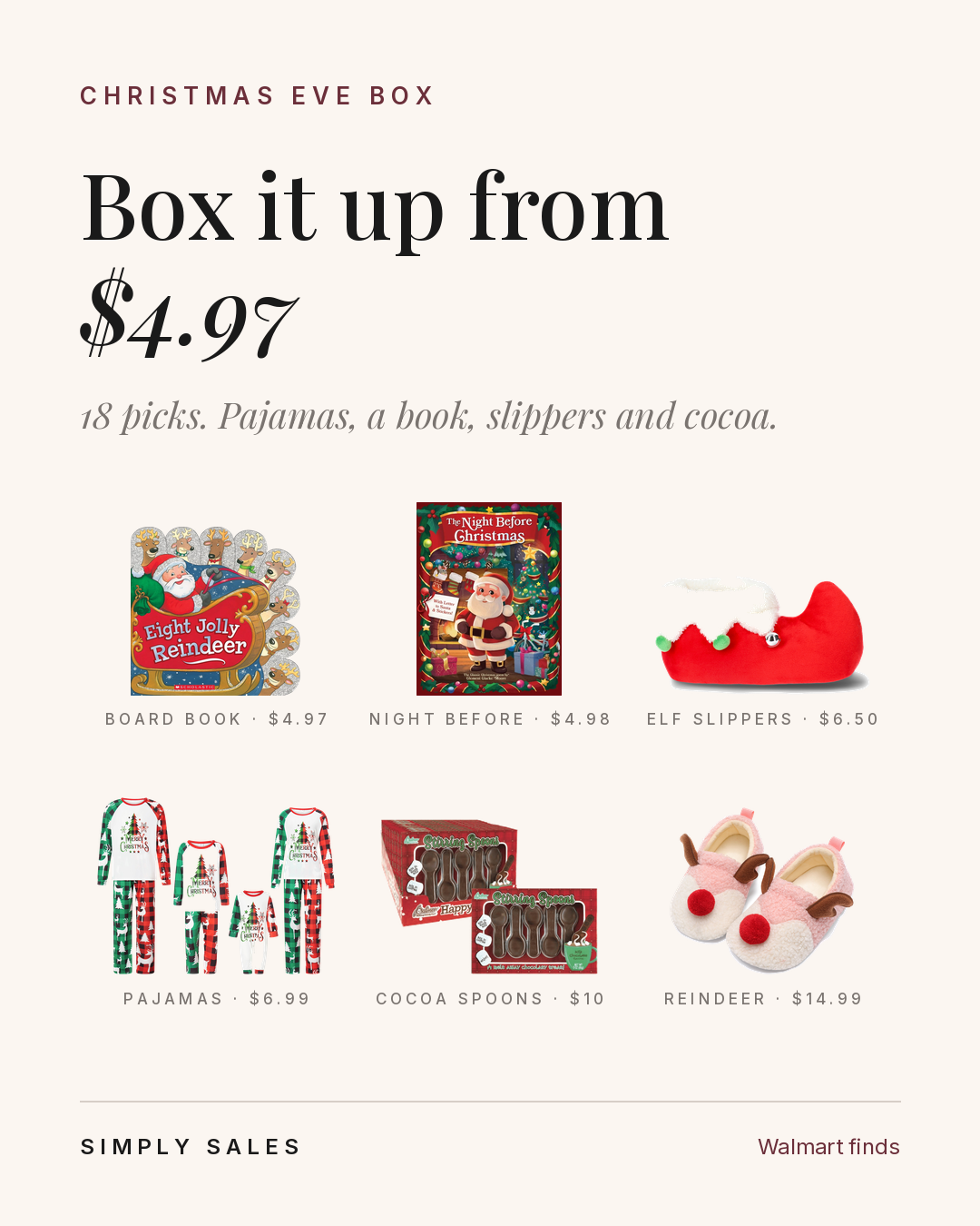 Christmas Eve box ideas starting at $4.97